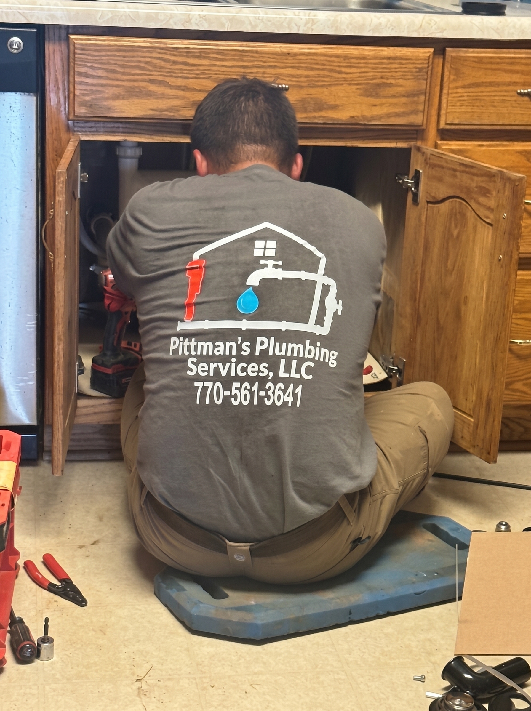 Under sink drain and garbage disposal installation